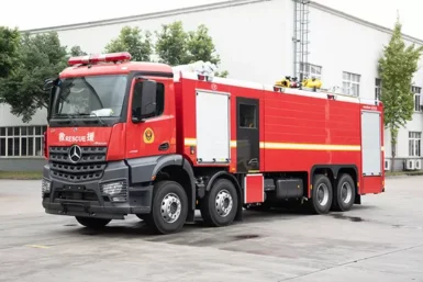 Пожарный автомобиль Mercedes Benz для供水 в высокие здания