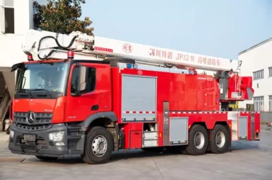 Mercedes Benz 32m Water Tower Aerial Fire Truck with 7T Water and Foam