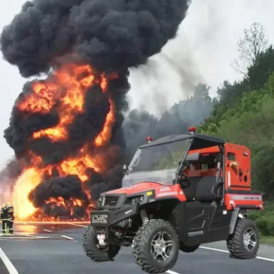 CAFS Fire Extinguishing Motorcycle ATV with Water Tank and Pump