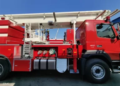 2100nm 1080rpm 공중 사다리 소방 차량, 소화 모니터 유량 4800L/분