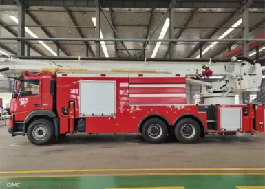 25M Height 4000L Foam and 18550L Water Water Tower Ladder Fire Truck 6??4 Driving