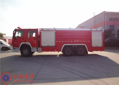 Howo Chassis 12000L Large Capacity Foam Fire Truck With Electric Primer Pump