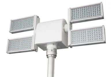 Torre de luz telescópica de alumínio 12V/24V 40000lm para uso externo com 4 lâmpadas LED