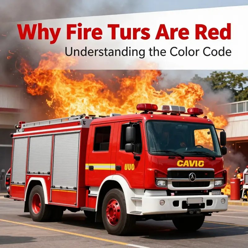 A fire truck responding to an emergency, showcasing its vibrant colors against the backdrop of a fire.