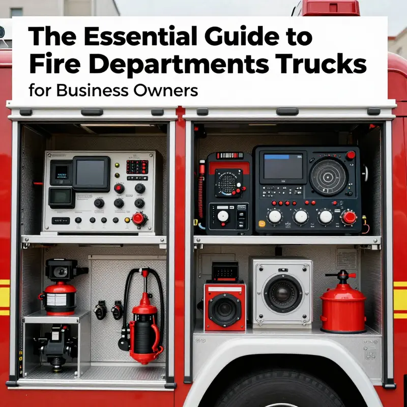 A range of fire department trucks emphasizing their diverse specifications essential for various firefighting scenarios.
