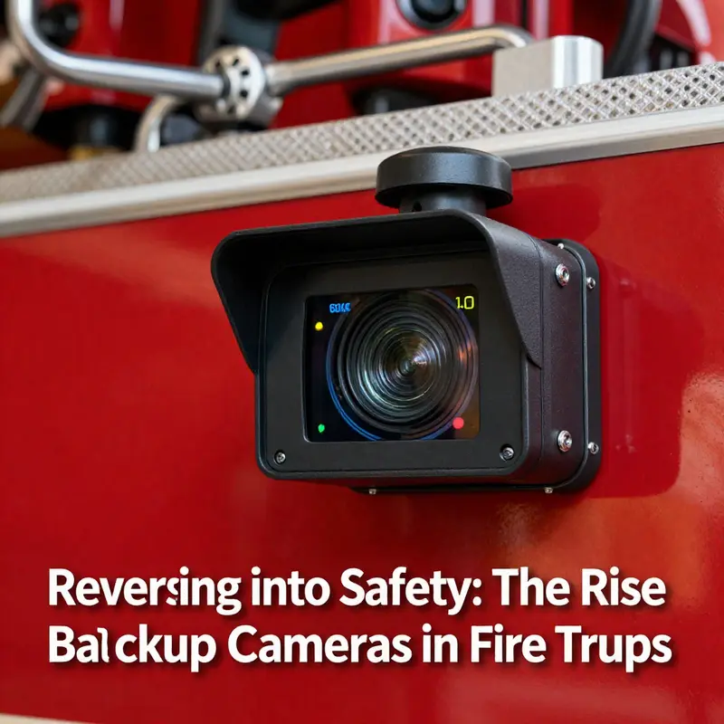 Modern fire trucks are now commonly equipped with backup cameras to enhance safety during reverse maneuvers.