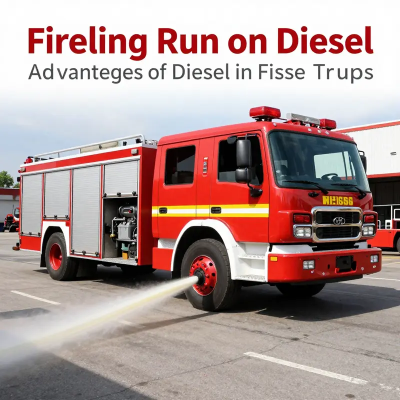 Illustration of a fire truck showcasing its diesel fuel system.
