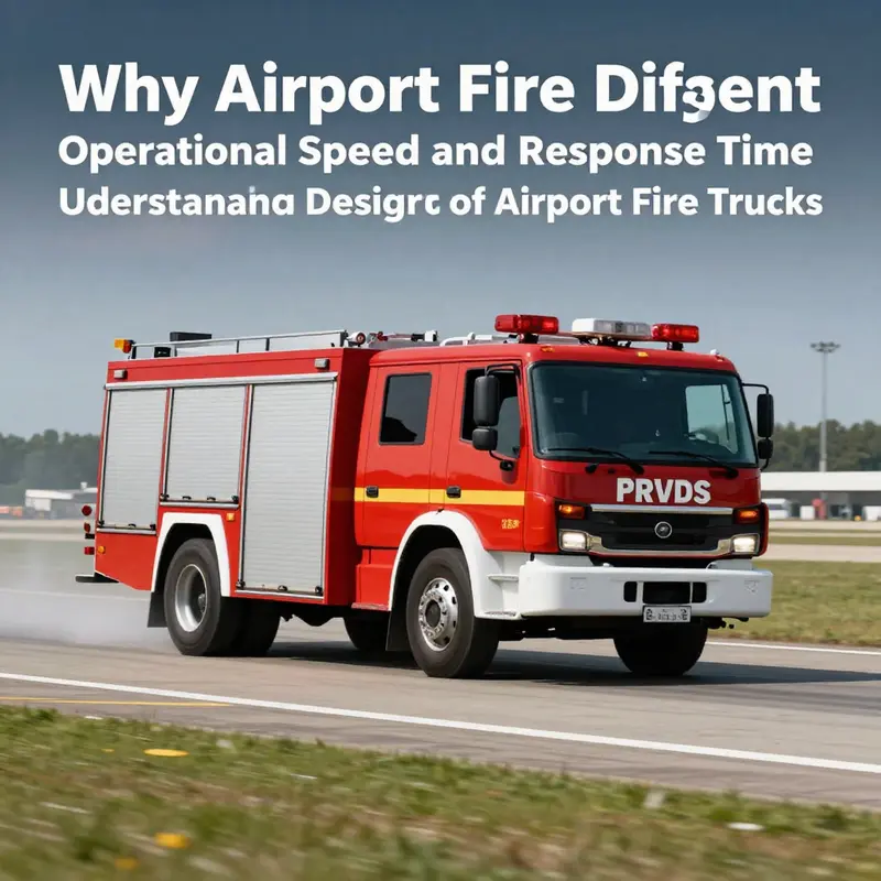 An ARFF vehicle’s engineering highlights its rugged design tailored for airport environments.