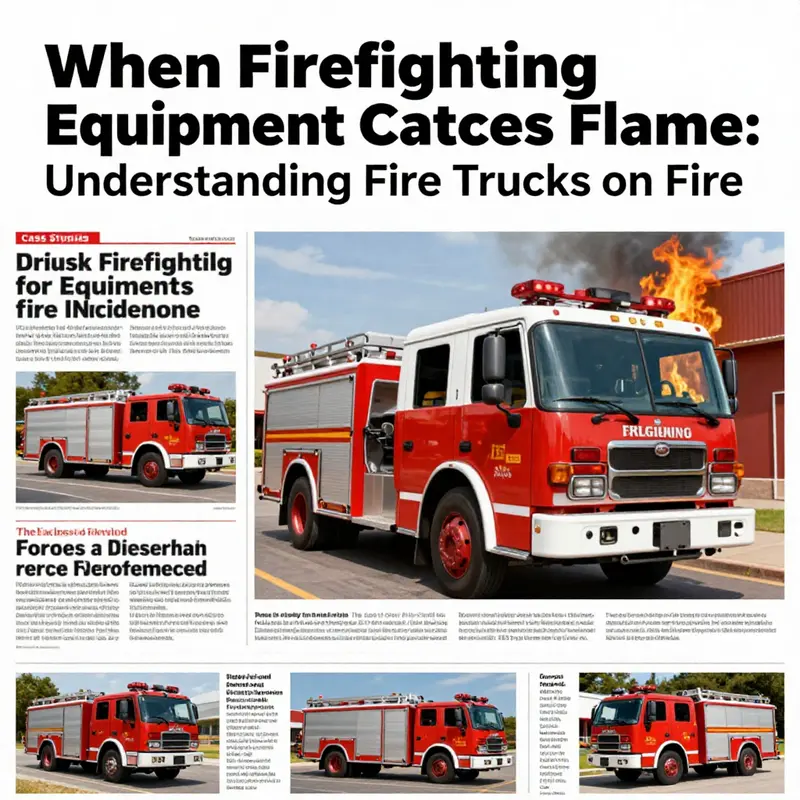 A fire truck experiencing an engine fire, showcasing a rare yet alarming event.