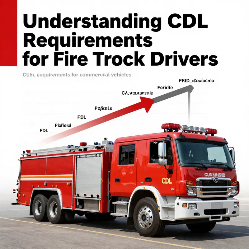 Firefighter emphasizing compliance with CDL regulations while driving a fire truck.