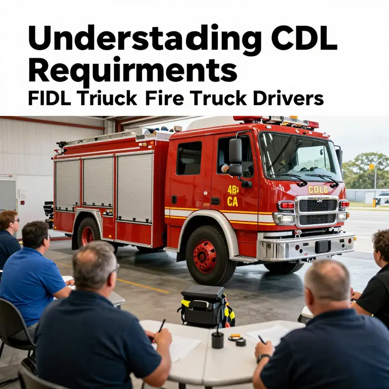 Firefighter emphasizing compliance with CDL regulations while driving a fire truck.