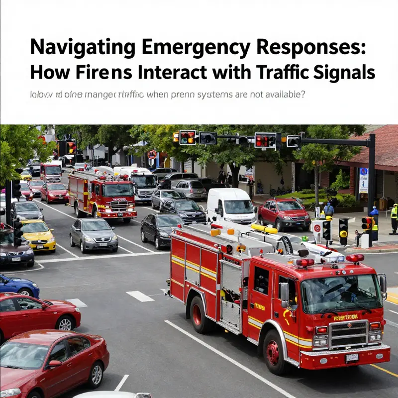 An illustration of how traffic signal preemption technology facilitates fire truck navigation.