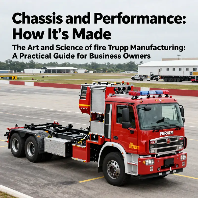 The structural framework of a fire truck being assembled, highlighting the focus on durable materials for enhanced safety.