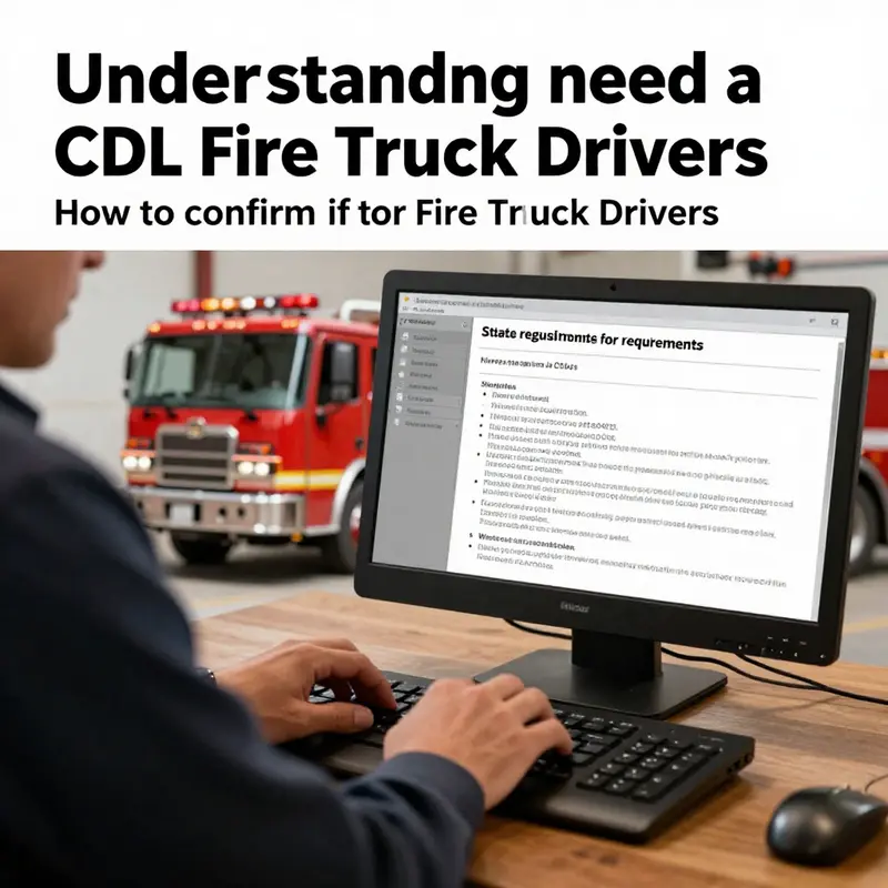 Firefighter emphasizing compliance with CDL regulations while driving a fire truck.