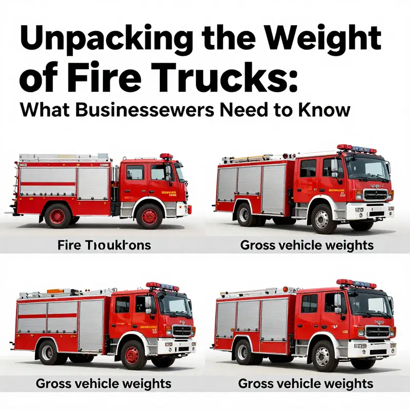 Fire truck models with varied weights, illustrating the difference between light, medium, and heavy-duty fire trucks.