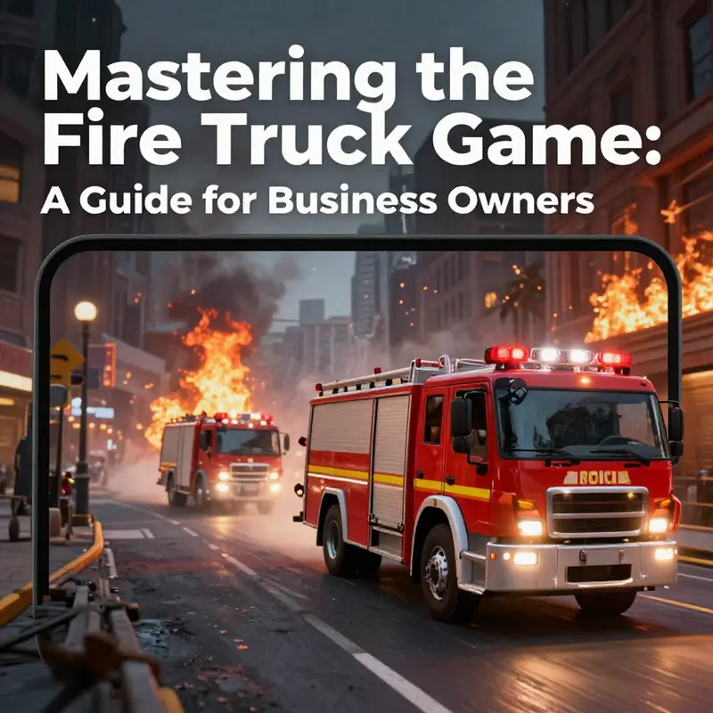 Fire truck navigating through an urban environment to reach an emergency scene.