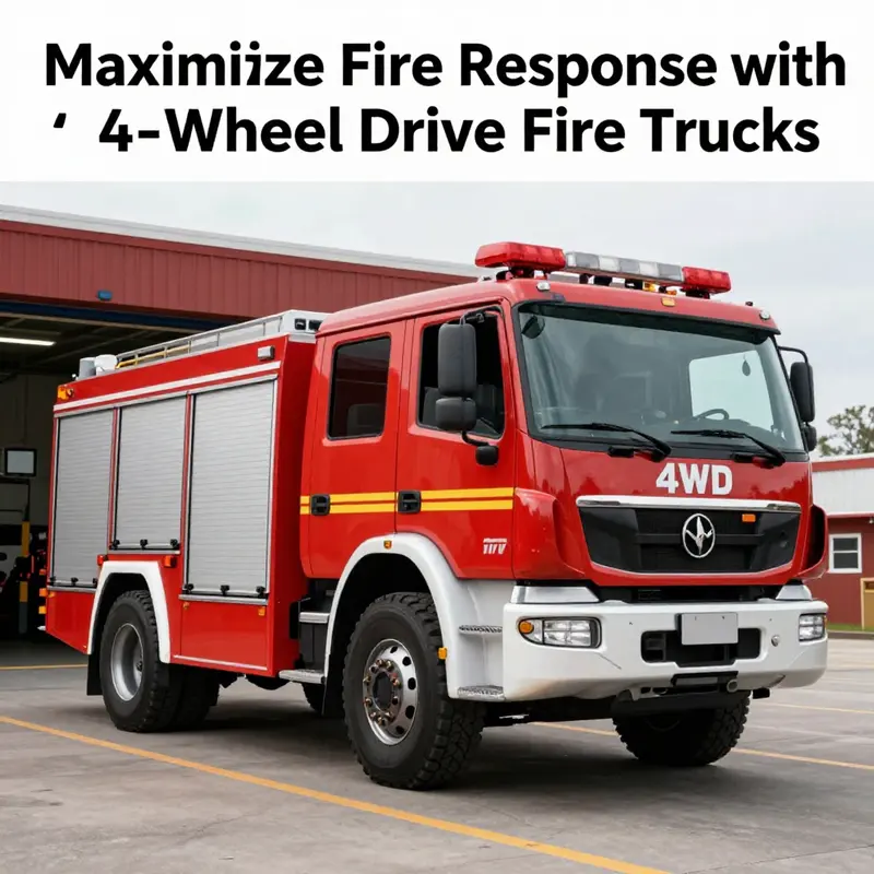 A modern 4WD fire truck standing by in a fire station.