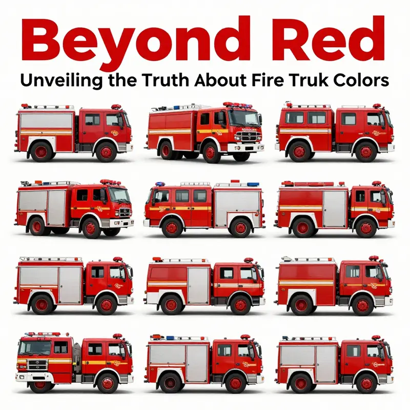 Early fire trucks stand out in red against black Model T cars, showcasing the historical reasoning behind the choice of color.