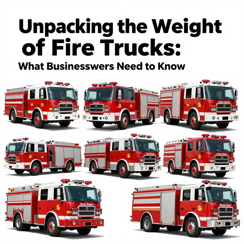 Fire truck models with varied weights, illustrating the difference between light, medium, and heavy-duty fire trucks.