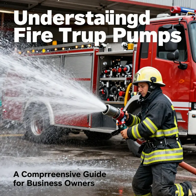 Illustration depicting the suction mechanism in action as water is drawn into the fire truck pump.
