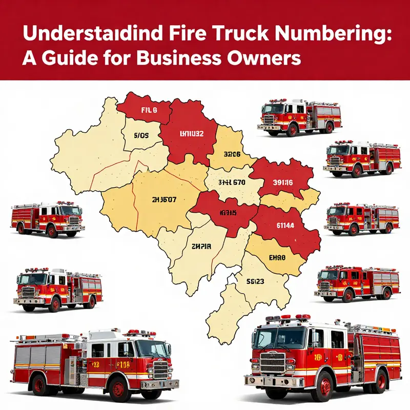 Fire trucks are systematically numbered in sequence for efficient operations during emergencies.