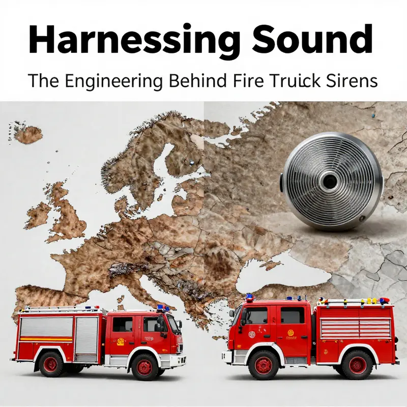 Visualization of acoustic sound waves produced by fire truck sirens.