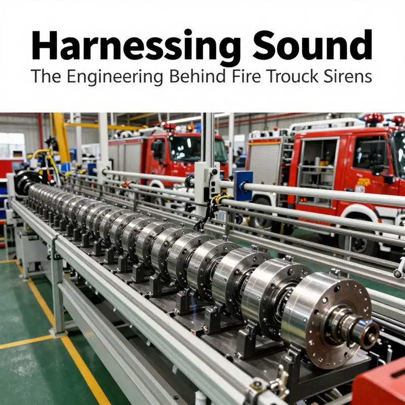 Visualization of acoustic sound waves produced by fire truck sirens.