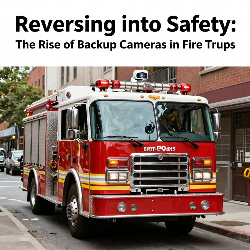 Modern fire trucks are now commonly equipped with backup cameras to enhance safety during reverse maneuvers.