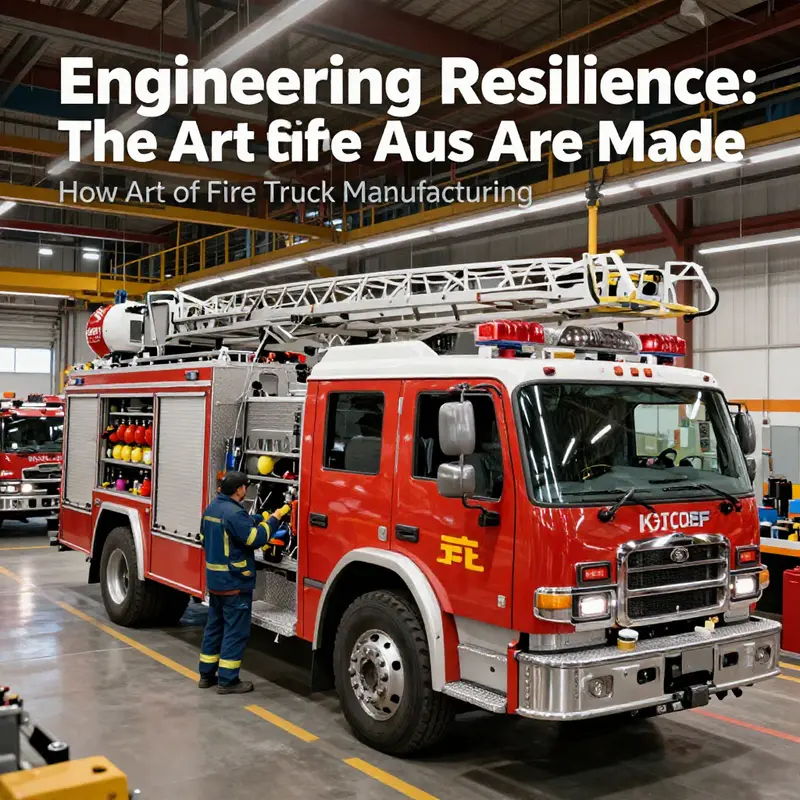 Inspecting a heavy-duty chassis, the foundation of fire truck manufacturing.