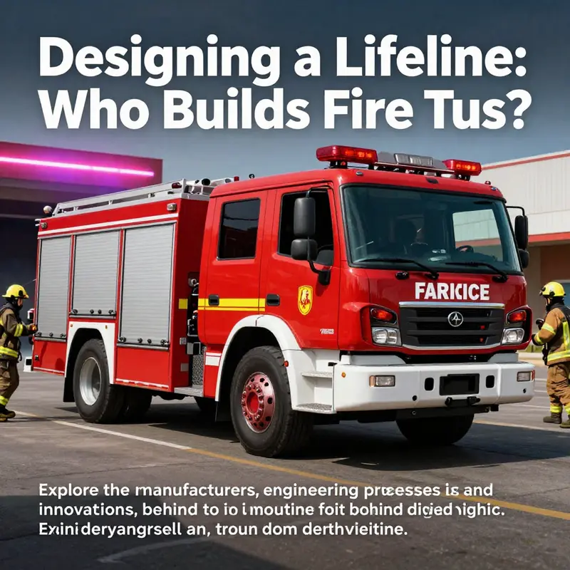 A firefighting truck in action responding to an emergency, with firefighters actively engaged.