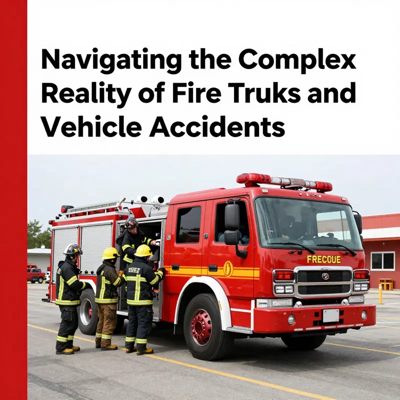 Fire trucks navigating through urban traffic, highlighting the urgency and risks of potential collisions with other vehicles.