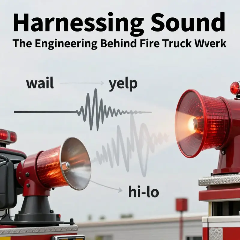 Visualization of acoustic sound waves produced by fire truck sirens.