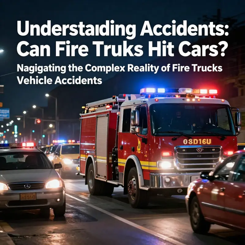 Fire trucks navigating through urban traffic, highlighting the urgency and risks of potential collisions with other vehicles.