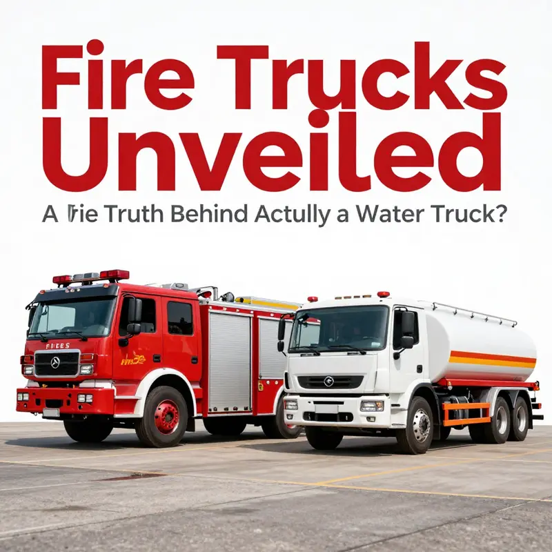 Fire truck and water truck compared, emphasizing their unique functions.