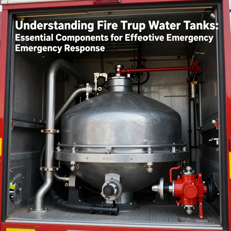 A pumper fire truck illustrating its water tank integrated with the firefighting equipment.