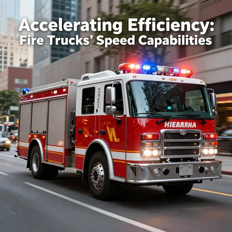 Fire trucks responding swiftly, adhering to speed regulations in urban environments.