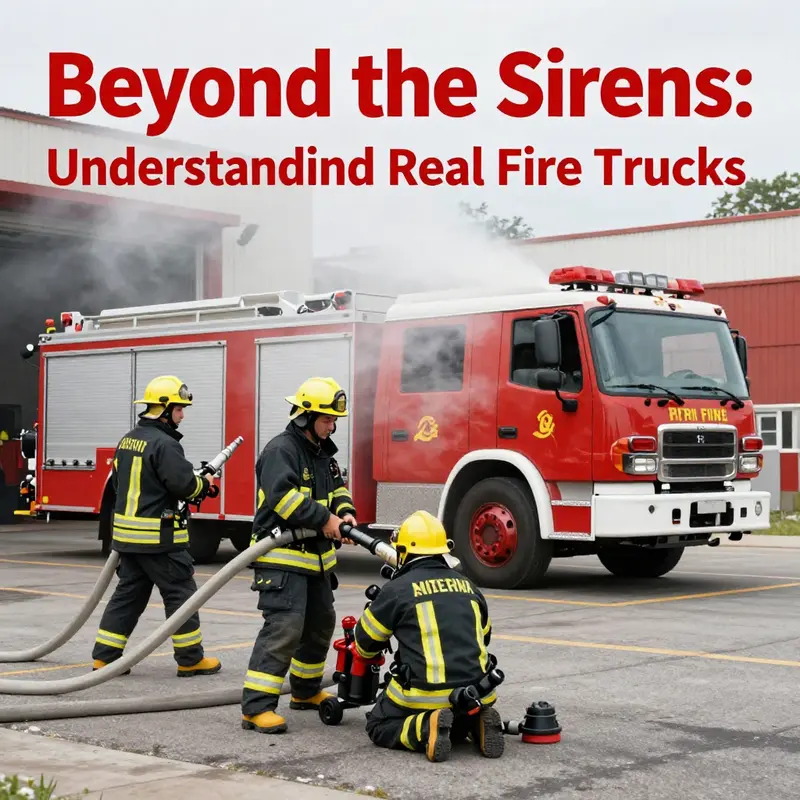 Anatomy of a real fire truck highlighting essential firefighting equipment.
