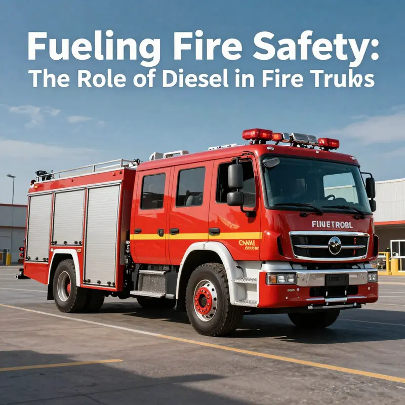 Illustration of a fire truck showcasing its diesel fuel system.