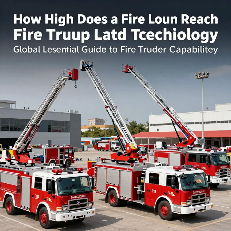 Aerial ladder reaching towards a high-rise, demonstrating firefighting capabilities.
