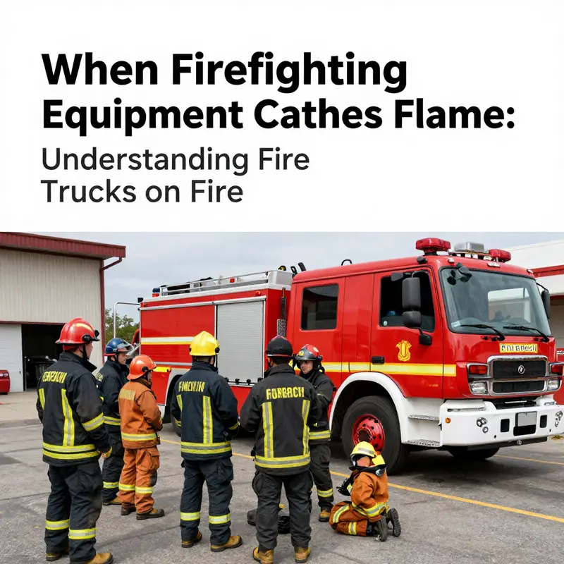 A fire truck experiencing an engine fire, showcasing a rare yet alarming event.