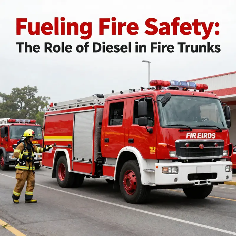 Illustration of a fire truck showcasing its diesel fuel system.