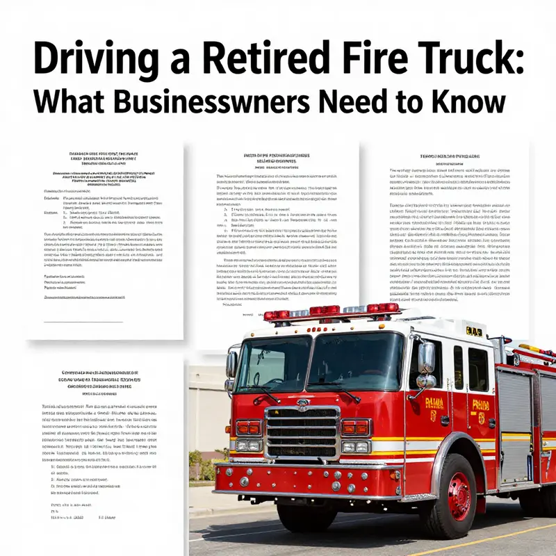 A neglected retired fire truck, highlighting the need for safety evaluations before driving.
