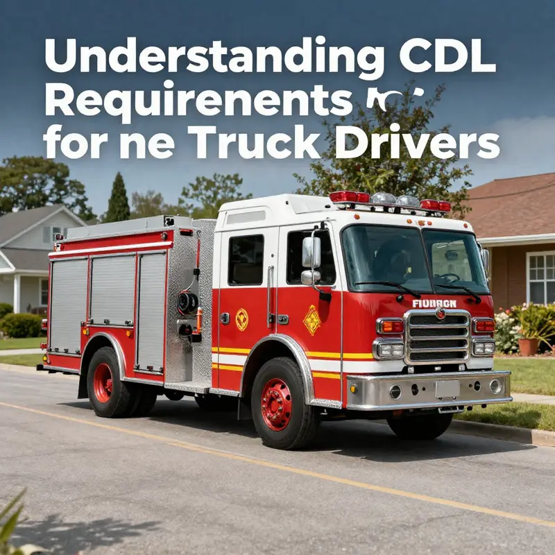 Firefighter emphasizing compliance with CDL regulations while driving a fire truck.
