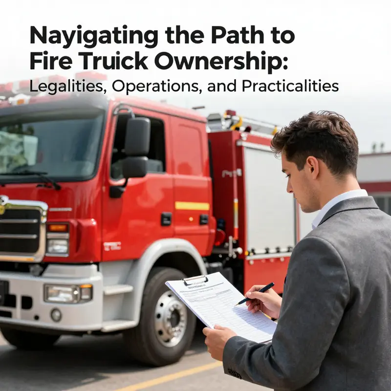 Officials at a municipal office handle registration paperwork for fire truck ownership.