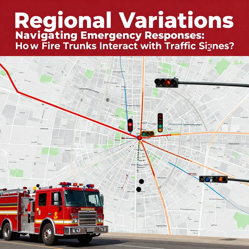 An illustration of how traffic signal preemption technology facilitates fire truck navigation.
