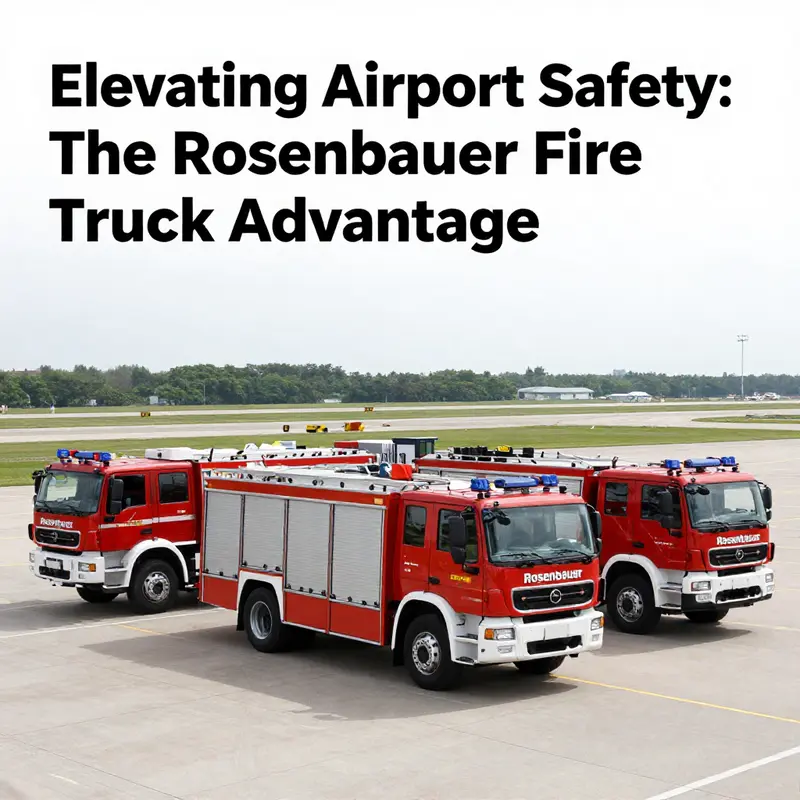 รถดับเพลิง Rosenbauer จอดอยู่ที่สนามบิน พร้อมสำหรับการปฏิบัติการดับเพลิง.