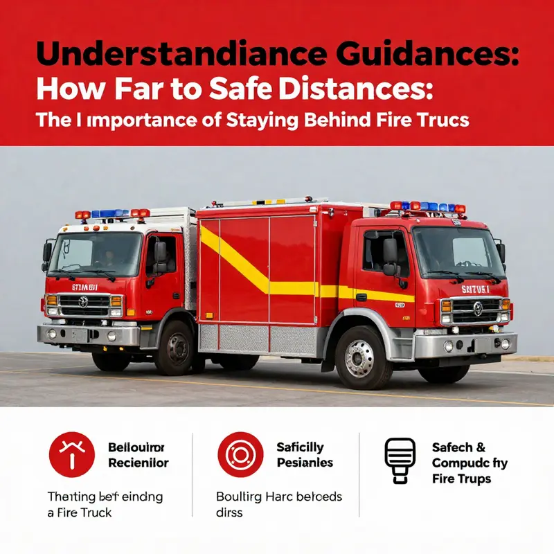 Illustration depicting the recommended safe distance of a fire truck during an emergency response.