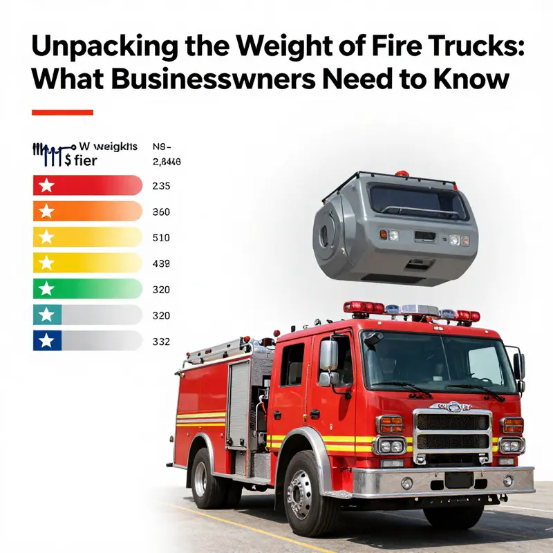Fire truck models with varied weights, illustrating the difference between light, medium, and heavy-duty fire trucks.