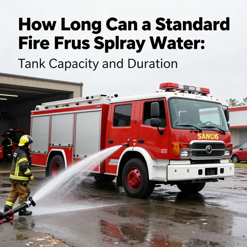 A standard fire truck demonstrating its water spraying capabilities during an emergency.