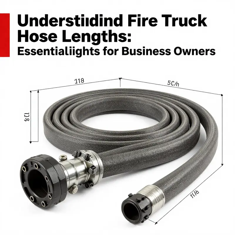 Various standard lengths of fire truck hoses displayed in a fire station.